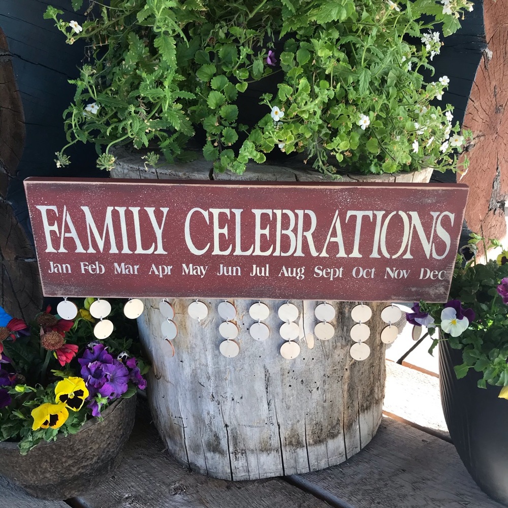 Family Celebration Red Sign